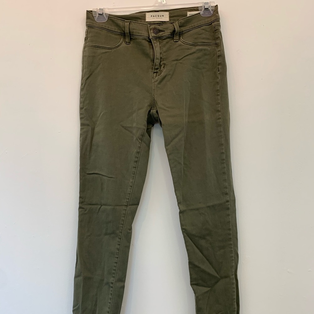 Army green jeggings